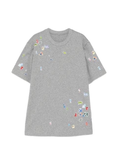 all-over graphic print T-shirt by JNBY