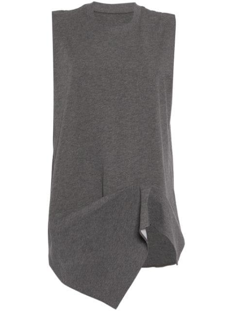 asymmetric cotton tank top by JNBY