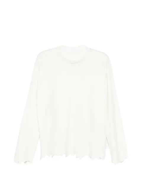 asymmetric-hem T-shirt by JNBY