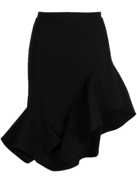 asymmetric midi skirt by JNBY