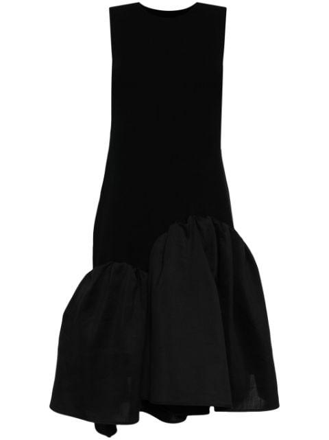 asymmetric patchwork cotton midi dress by JNBY