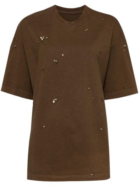 beaded T-shirt by JNBY