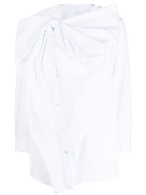 bow-detail long-sleeve shirt by JNBY