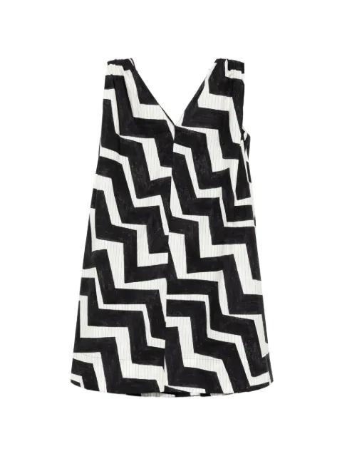 chevron-print A-line dress by JNBY