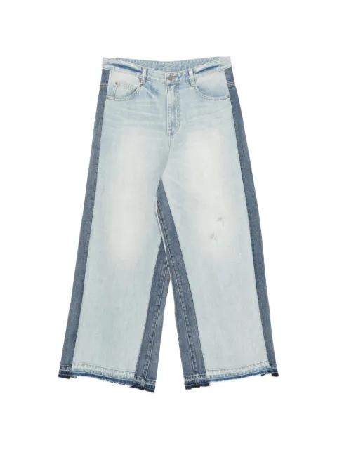 colour-block wide-leg jeans by JNBY