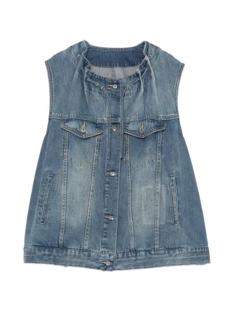 cotton denim vest by JNBY