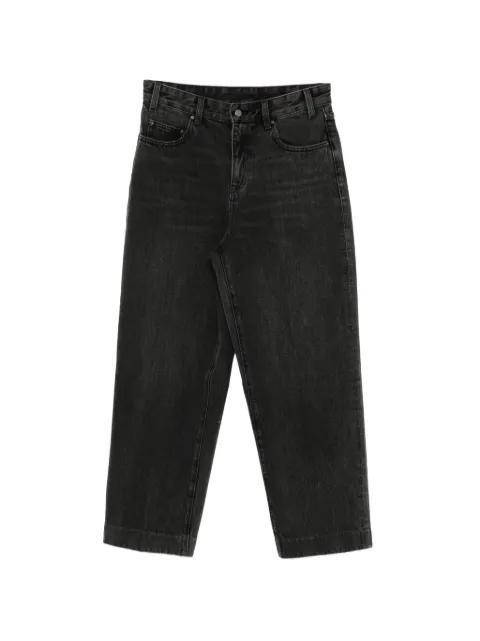 cotton tapered jeans by JNBY