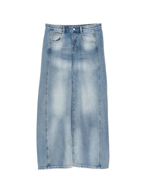 cotton wide-leg jeans by JNBY