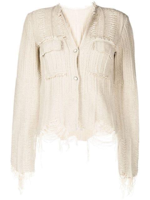 cropped button-up cardigan by JNBY