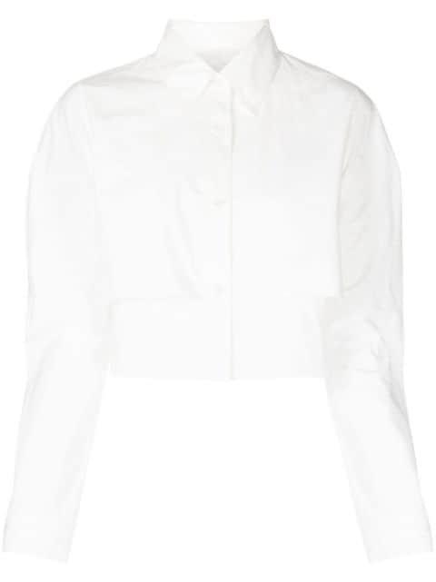 cropped cotton shirt by JNBY