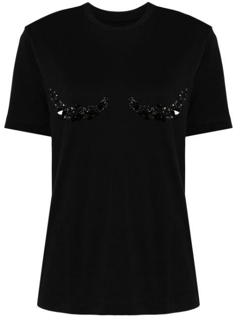 crystal-embellished T-shirt by JNBY