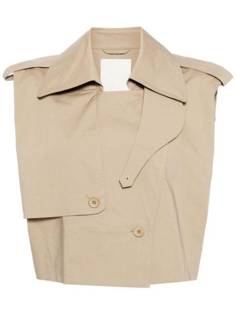 double-breasted trench vest by JNBY