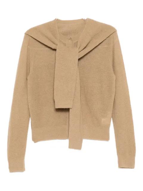 draped detailing cardigan by JNBY