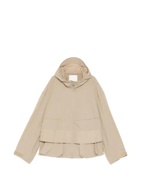 drawstring-hem hoodied jacket by JNBY