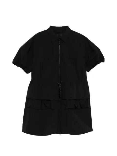 drawstring puff-sleeve dress by JNBY