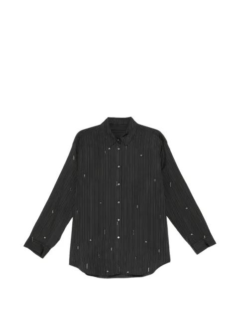 embellished striped shirt by JNBY