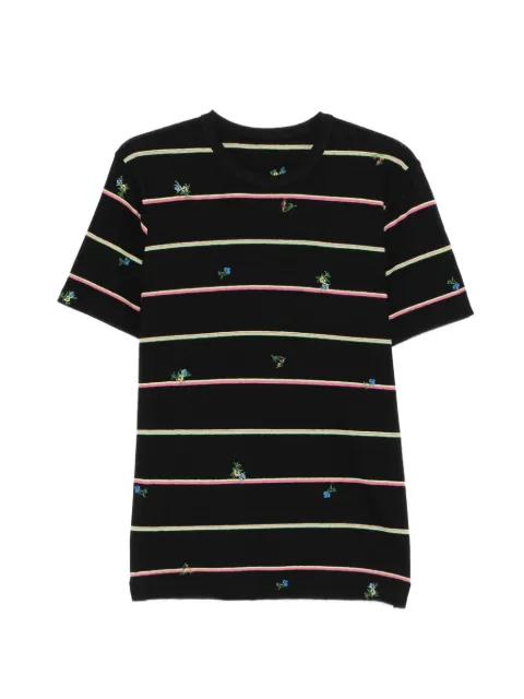 embroidered stripd T-shirt by JNBY