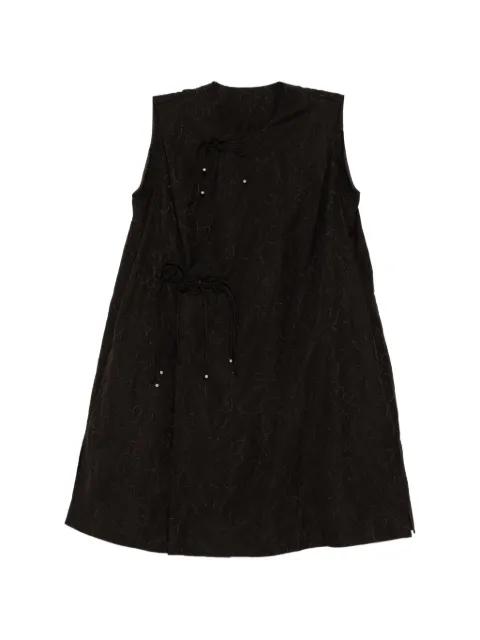 floral-embroidered drawstring dress by JNBY