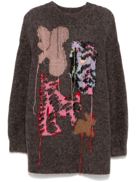floral-intarsia knittted dress by JNBY