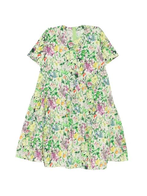floral-print round-neck dress by JNBY
