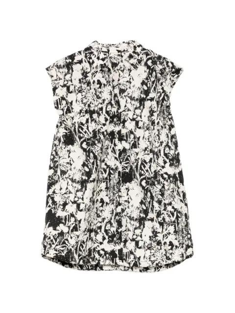 floral-print sleeveless blouse by JNBY