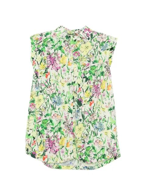 floral-print sleeveless blouse by JNBY