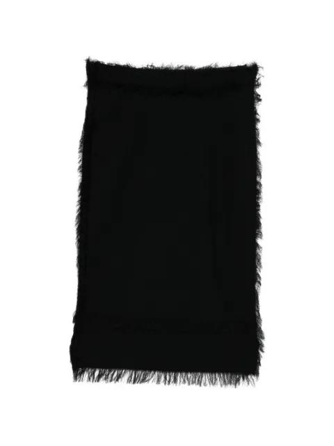 fringed straight skirt by JNBY