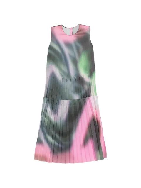 graphic-print pleated dress by JNBY