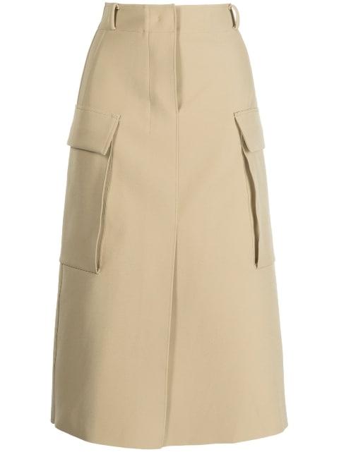 high-waist midi skirt by JNBY