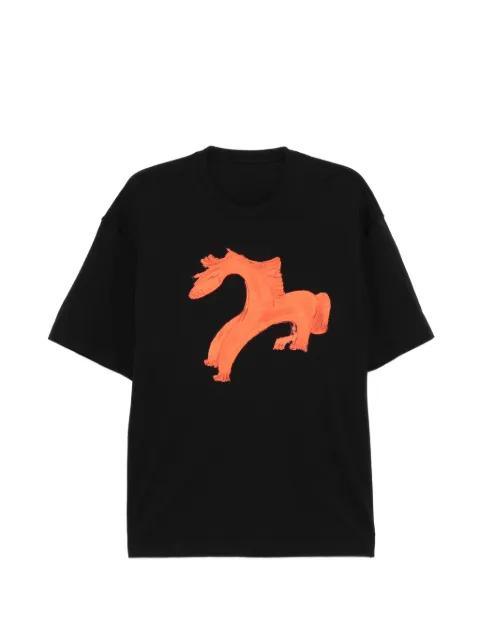 illustrated cotton T-shirt by JNBY
