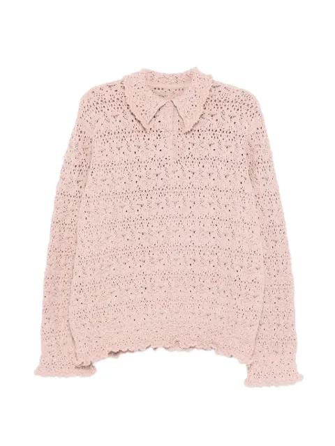jacquard long sleeved pullover sweater by JNBY