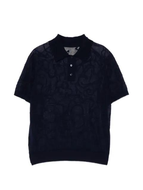 jacquard short-sleeve polo shirt by JNBY