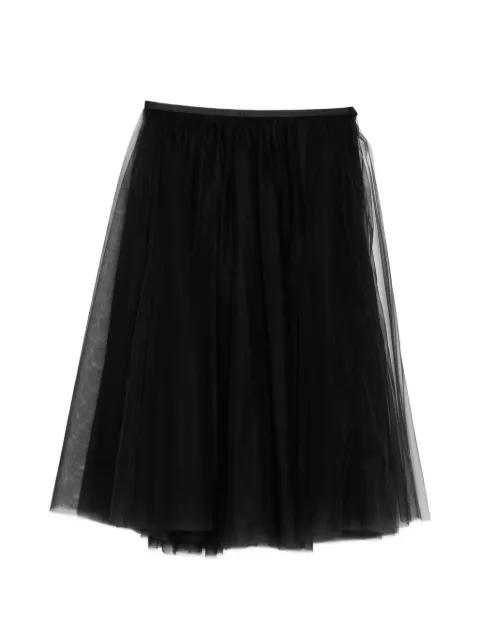 layered mesh midi skirt by JNBY