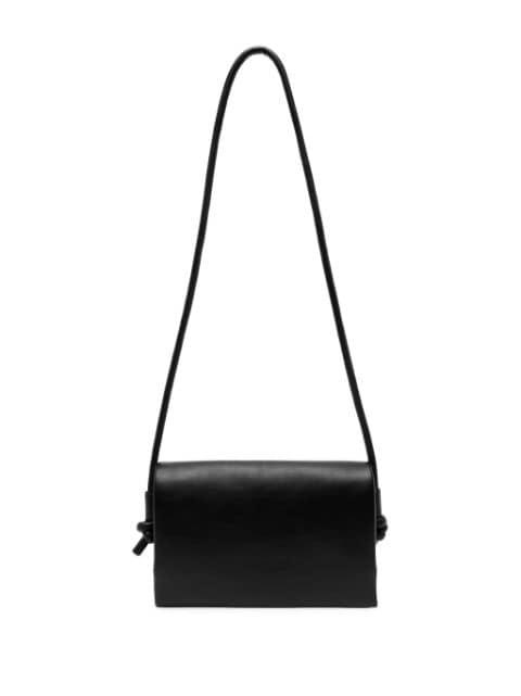 leather shoulder bag by JNBY