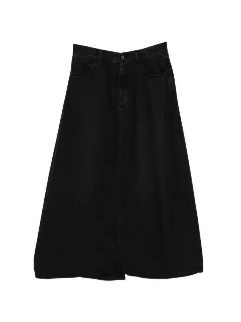 logo-patched A-Line skirt by JNBY