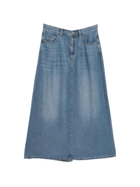 logo-patched A-Line skirt by JNBY