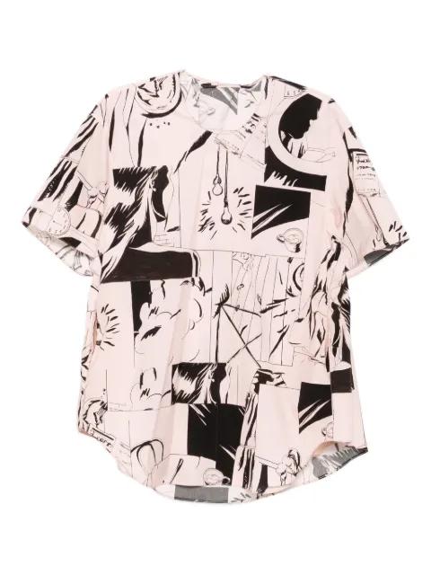 oversized short sleeves blouse by JNBY