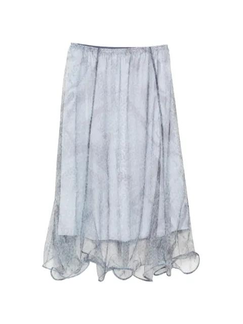 paisley-print midi skirt by JNBY
