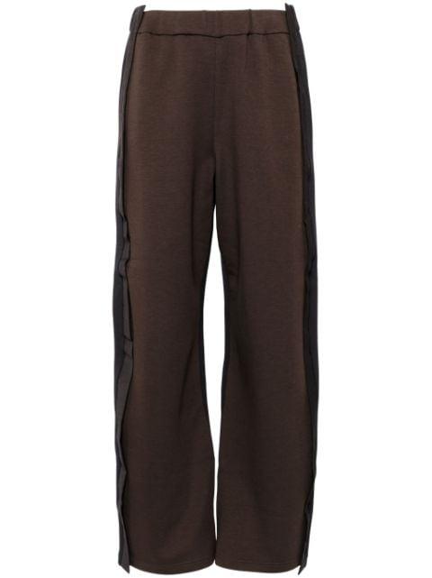 patchwork straight trousers by JNBY