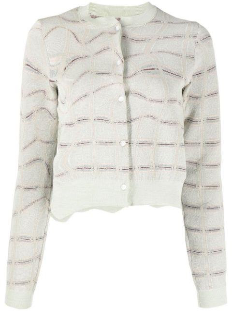 patterned jacquard cropped jumper by JNBY