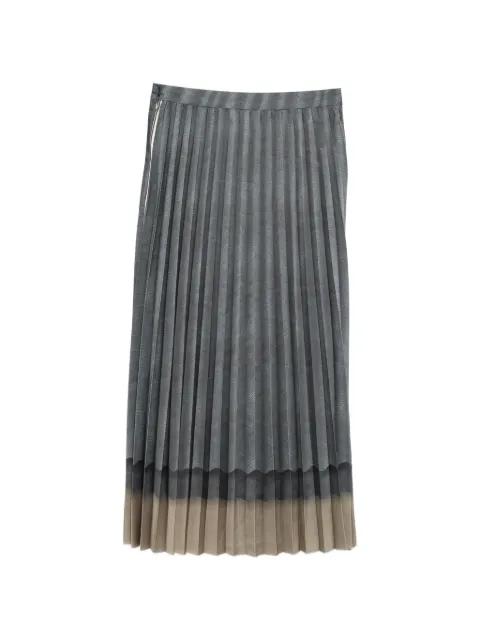 patterned pleated midi skirt by JNBY