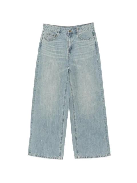 pin-embellished wide-leg jeans by JNBY