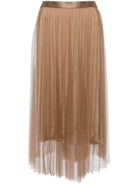pleated A-line skirt by JNBY