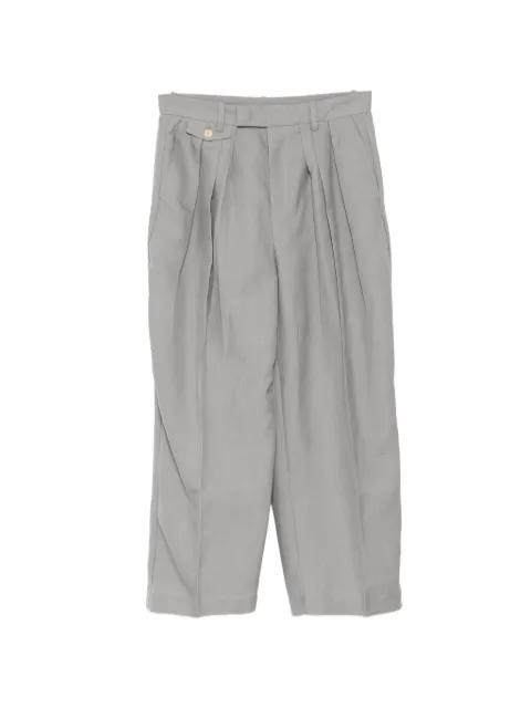pleated tapered trousers by JNBY