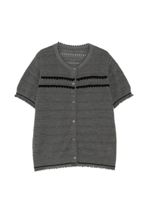 pointelle-knit scalloped blouse by JNBY