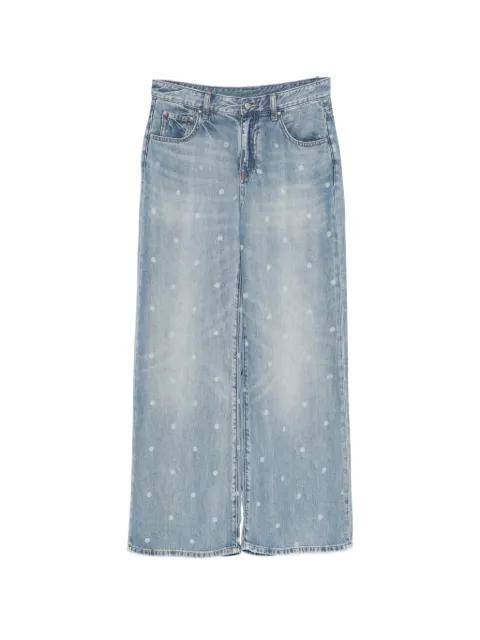 polka dot flared jeans by JNBY
