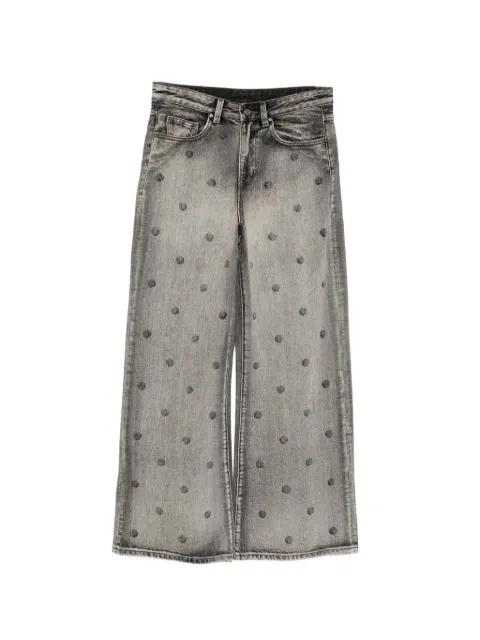 polka-dot wide-leg jeans by JNBY