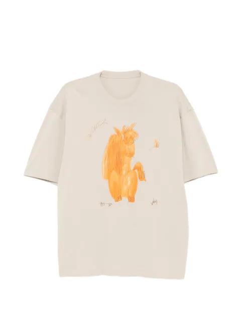 pony-print T-shirt by JNBY