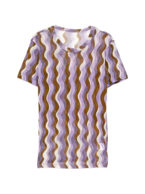 print mesh T-shirt by JNBY
