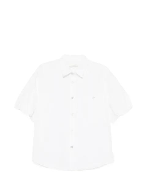 puff-sleeves floral embroidered blouse by JNBY